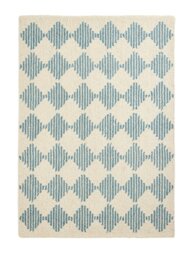 Habitat Blue Diamond Tufted Cream Wool Rug - 160x230cm - thumbnail 2