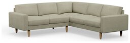 Hutch Plus Fabric Block Arm 5 Seater Corner Sofa - Oat