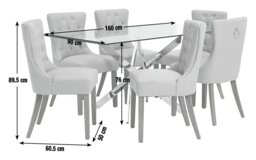 Argos Home Blake Chrome Dining Table & 6 Beige Chairs - thumbnail 2