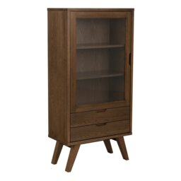 Furniture To Go A-Line 1 Door 2 Drawer Display Cabinet - Walnut - thumbnail 2