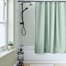 Argos Home Plain Shower Curtain - Sage Green