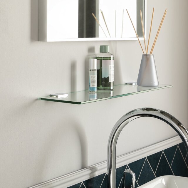 Argos Home Glass Bathroom Shelf - Chrome - image 1