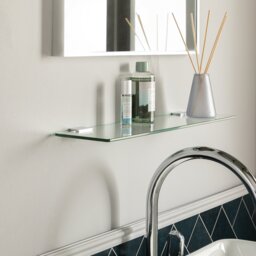 Argos Home Glass Bathroom Shelf - Chrome - thumbnail 1