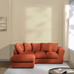 Argos Home Harry Cord Left Hand Corner Chaise Sofa - Rust