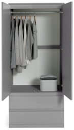 Argos Home Jenson 2 Door 2 Drawer Mirror Wardrobe-Gloss Grey - thumbnail 2
