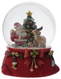 The Seasonal Gift Co Santa & Reindeer Christmas Snow Globe - thumbnail 2