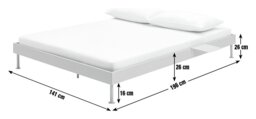Habitat Maddox Double Metal Bed with Bedside - Off White - thumbnail 2
