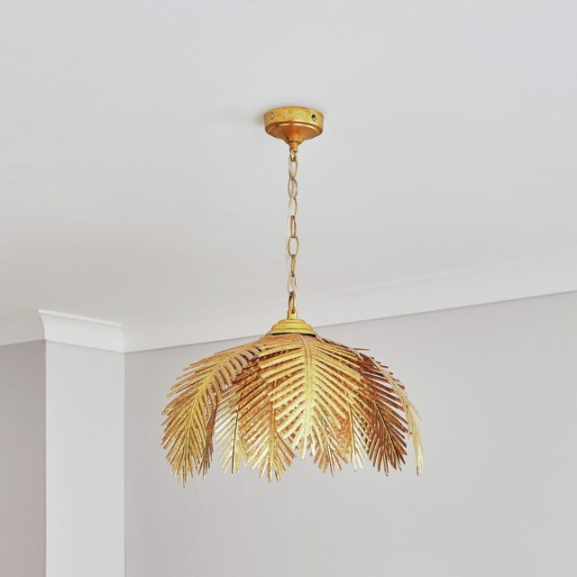 BHS Brooklyn Leafy Metal Pendant Ceiling Light - Gold - image 1