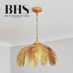 BHS Brooklyn Leafy Metal Pendant Ceiling Light - Gold - thumbnail 2