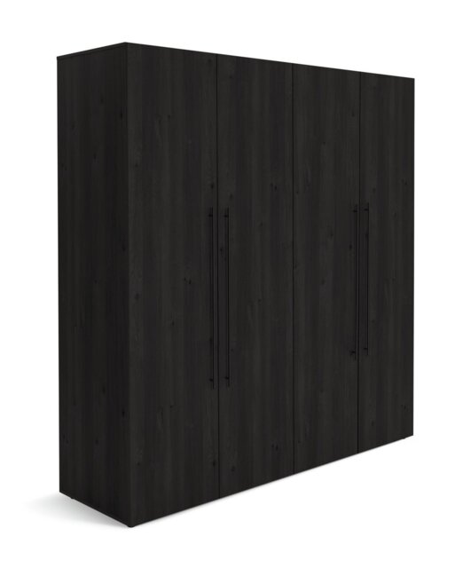 Habitat Atlas 4 Door Wardrobe - Black And Brown - image 1