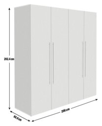 Habitat Atlas 4 Door Wardrobe - Black And Brown - thumbnail 2