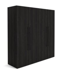 Habitat Atlas 4 Door Wardrobe - Black And Brown - thumbnail 1