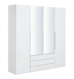 Argos Home Hallingford 4 Door 3 Drawer Wardrobe- White Gloss - thumbnail 2