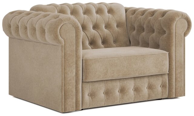 Jay-Be Chesterfield Fabric Cuddle Chair Sofa Bed -Stone - image 1
