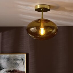 Habitat Honey Glass Pendant Light - Brown - thumbnail 2
