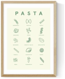 East End Prints Pasta Guide Oak Frame Art Print - A3 - thumbnail 2