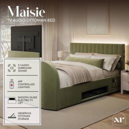XR Living Maisie Double 5.1 Audio Ottoman TV Bed with Lights -  Green - thumbnail 2