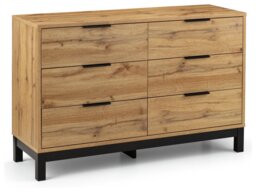Julian Bowen Bali Wide 6 Drawer Chest - Oak - thumbnail 2