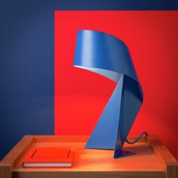 Habitat 60 Ribbon 36cm Metal Table Lamp - Blue - thumbnail 2