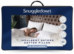 Snuggledown Retreat Indulgent Sateen Cotton Pillows - 4 Pack