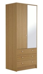Argos Home Malibu 2 Door 3 Drawer Wardrobe - Oak Effect