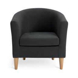 Argos Home Tub Fabric Chair - Charcoal - thumbnail 1