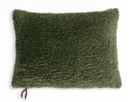 Habitat Shearling Cushion - Moss Green - 55x40cm - thumbnail 1
