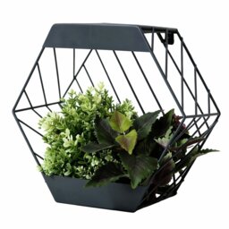 Streetwize Garden 29cm Hexagonal Metal Solar Wall Planter
