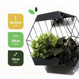 Streetwize Garden 29cm Hexagonal Metal Solar Wall Planter - thumbnail 2