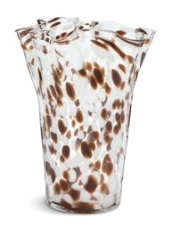 Habitat Confetti Glass Handkerchief Vase - Brown & White - thumbnail 1