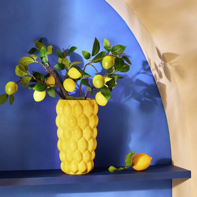 Argos Home Ceramic Yellow Lemon Vase - 15cm - image 1