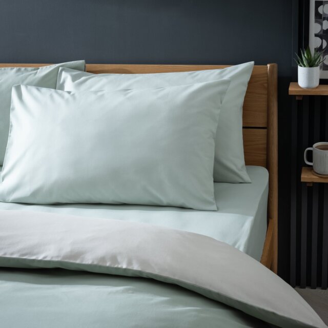 Habitat Polycotton Standard Pillowcase Pair - Sage Green - image 1