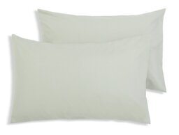 Habitat Polycotton Standard Pillowcase Pair - Sage Green - thumbnail 2