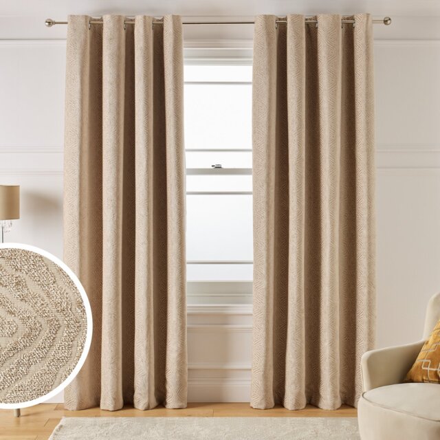 Argos Home Blackout Eyelet Curtains - Champagne - 229x229cm - image 1