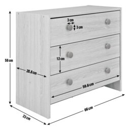 Argos Home Seville 3 Drawer Chest - White - thumbnail 2