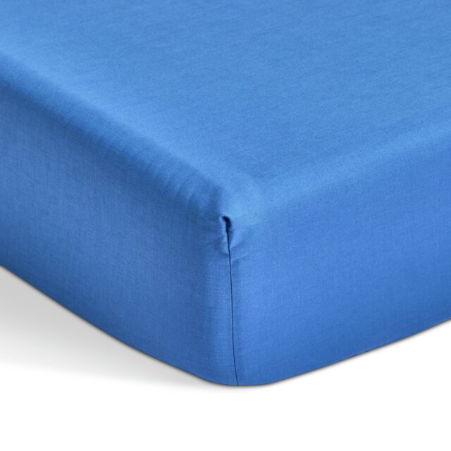 Habitat Extra Deep Plain Blue Fitted Sheet - Single - image 1