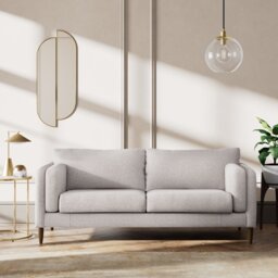Habitat Newington Fabric 3 Seater Sofa - Natural - Dark Leg - thumbnail 2