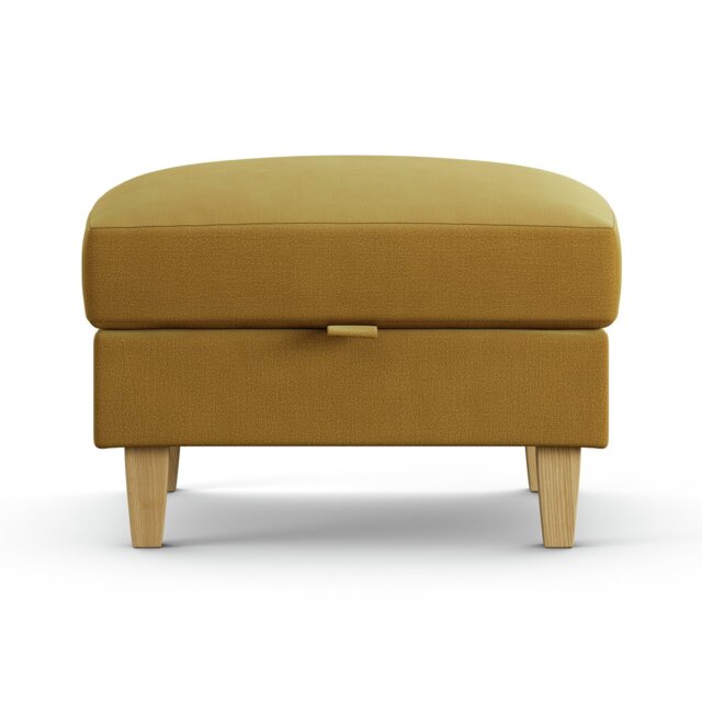 Habitat Flint Fabric Storage Footstool - Gold