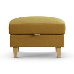 Habitat Flint Fabric Storage Footstool - Gold - thumbnail 1