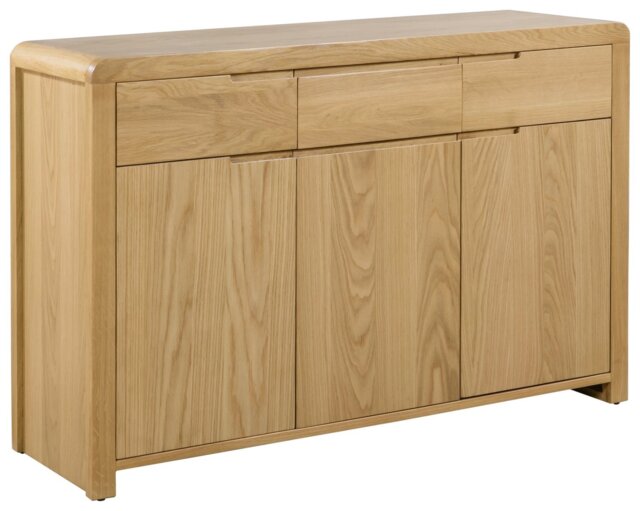 Julian Bowen Curve 3 Door 3 Drawer Sideboard - Natural - image 1