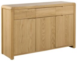 Julian Bowen Curve 3 Door 3 Drawer Sideboard - Natural