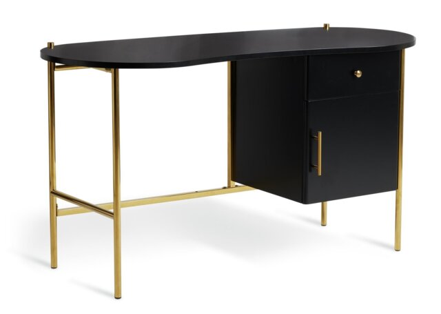 Habitat Jelly Bean 1 Drawer Office Desk - Black - image 1