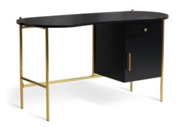 Habitat Jelly Bean 1 Drawer Office Desk - Black - thumbnail 1
