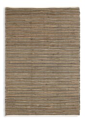 Habitat Woven Stripe Black Jute Flatweave Rug - 160x230cm - thumbnail 1
