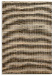 Habitat Woven Stripe Black Jute Flatweave Rug - 160x230cm - thumbnail 2