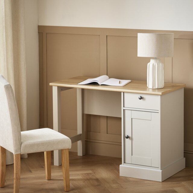 Argos Home Winchester 1 Drawer Office Desk - Natural - image 1