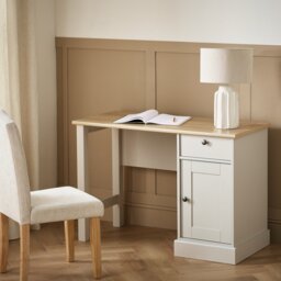 Argos Home Winchester 1 Drawer Office Desk - Natural - thumbnail 1