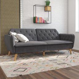Novogratz Tallulah Velvet Clic Clac - Grey - thumbnail 1