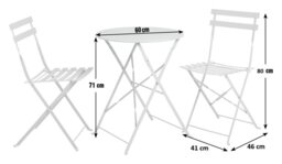 Habitat Eve 2 Seater Folding Metal Garden Bistro Set- Yellow - thumbnail 2