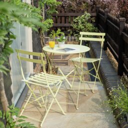 Habitat Eve 2 Seater Folding Metal Garden Bistro Set- Yellow - thumbnail 1